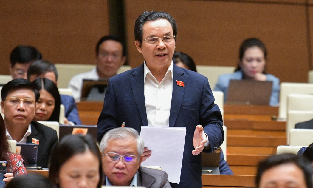 Đại biểu Hoàng Văn Cường, Đoàn Đại biểu Quốc hội TP. Hà Nội đề nghị cần chủ động hơn nữa trong thiết kế các cơ chế đặc thù. Ảnh: Quochoi.vn.