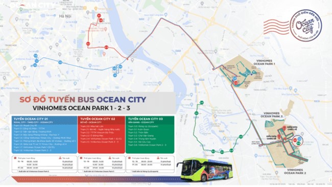3 tuyến bus miễn phí được thiết kế thông minh với thời gian linh hoạt, đi qua các trạm trung chuyển quan trọng của thành phố.
