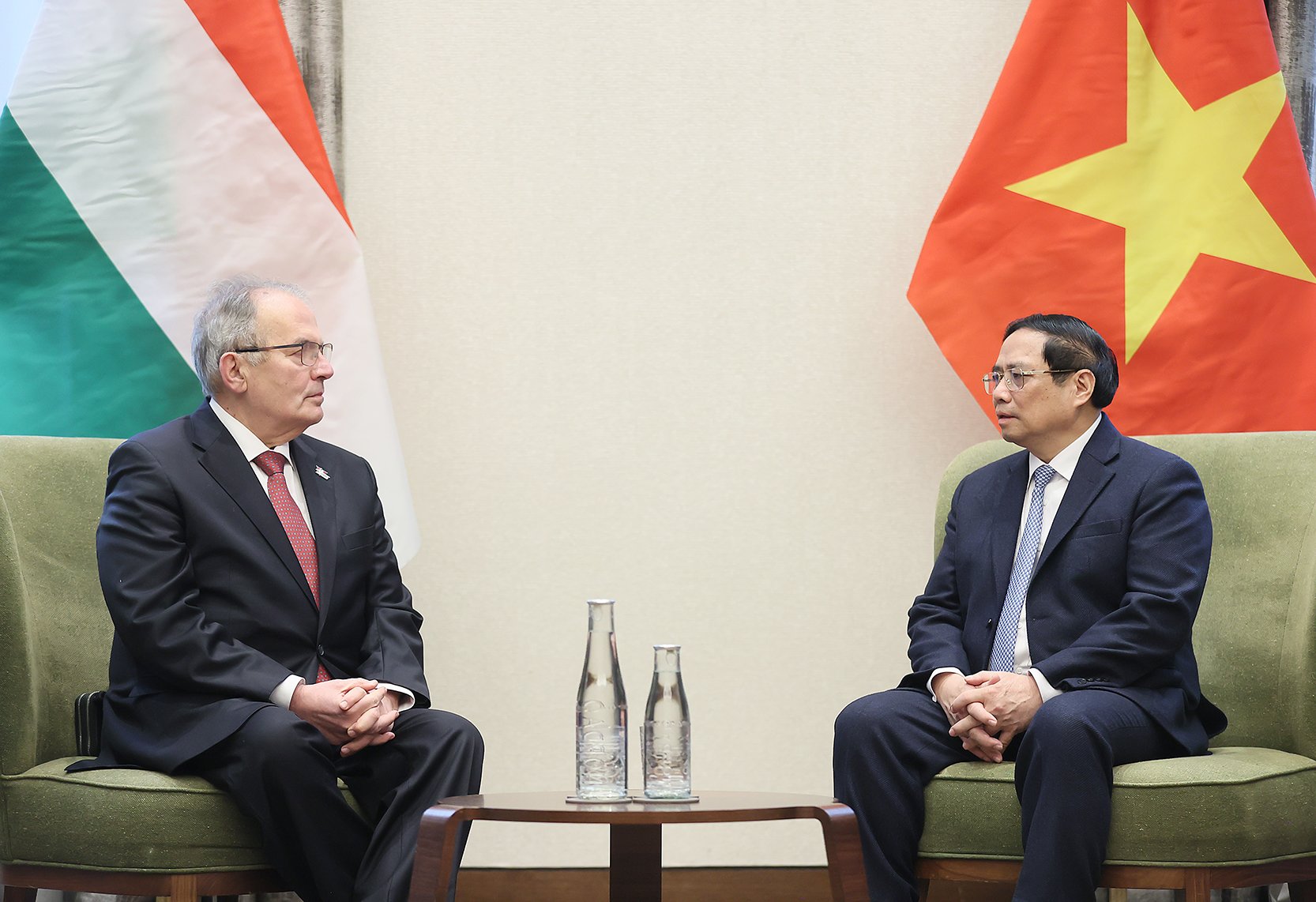 Thủ tướng Phạm Minh Ch&iacute;nh khẳng định Việt Nam lu&ocirc;n coi trọng v&agrave; mong muốn tăng cường, đẩy mạnh quan hệ truyền thống tốt đẹp Việt Nam &ndash; Hungary - Ảnh: VGP