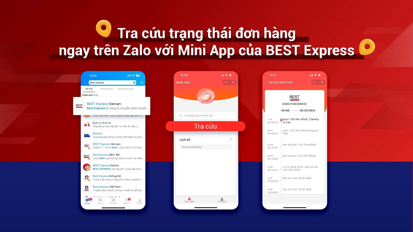 Hướng dẫn truy cập Mini App của BEST Express tr&ecirc;n Zalo.