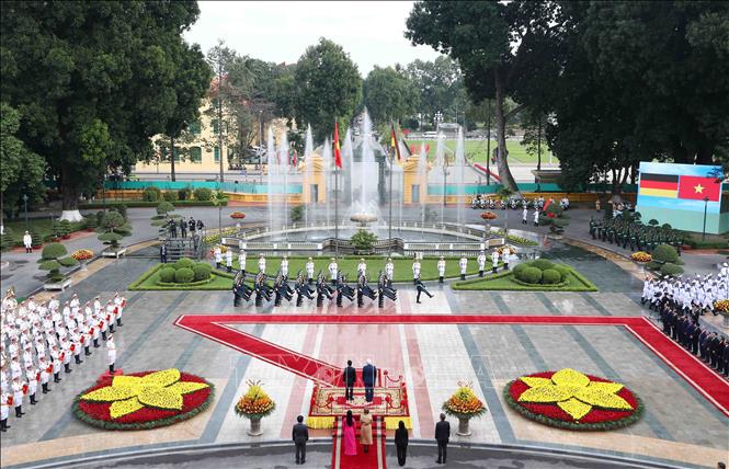 Quang cảnh lễ đón - Ảnh: TTXVN