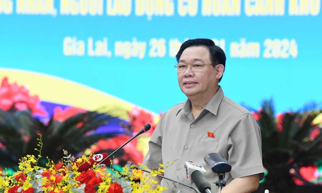 Chủ tịch Quốc hội Vương Đình Huệ phát biểu. Ảnh: Quốc hội