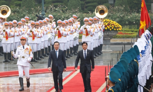 Chủ tịch nước Võ Văn Thưởng chủ trì Lễ đón chính thức Tổng thống Philippines