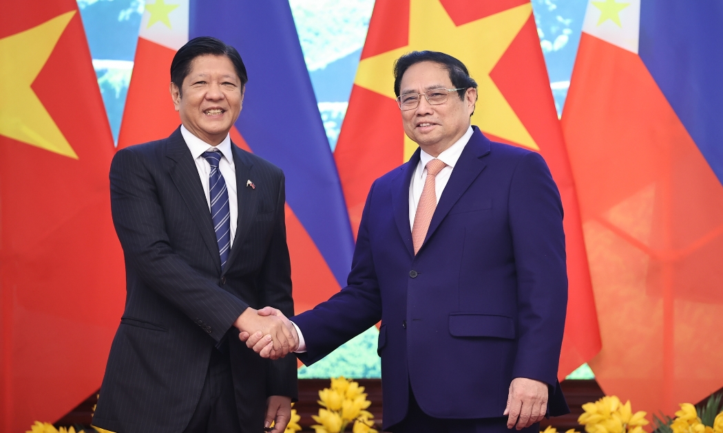 Thủ tướng Chính phủ Phạm Minh Chính và Tổng thống Philippines Ferdinand Romualdez Marcos Jr. tại buổi tiếp - Ảnh: VGP
