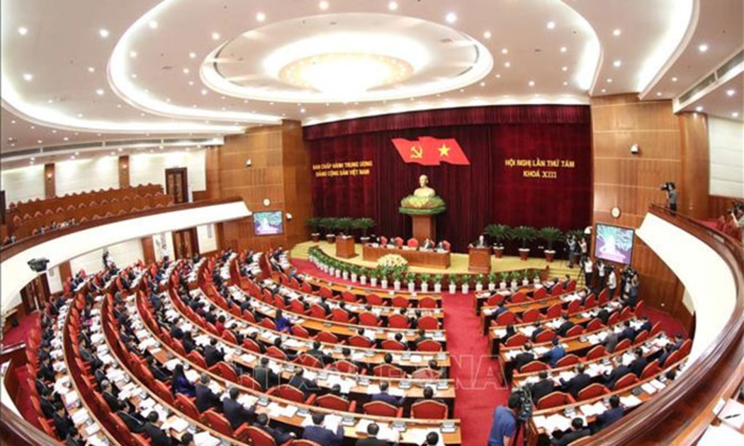 Toàn cảnh phiên khai mạc Hội nghị Trung ương 8, khóa XIII. Ảnh: TTXVN 