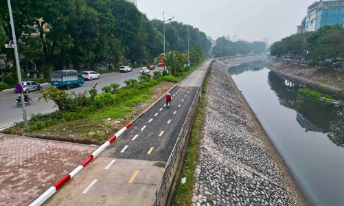 Hà Nội chính thức thí điểm làn đường dành riêng cho xe đạp