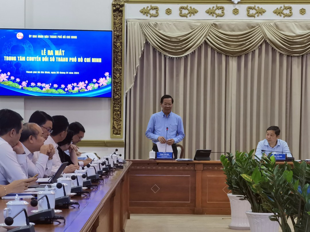 Chủ tịch UBND TP.HCM Phan Văn Mãi chủ trì phiên họp Ban Chỉ đạo về Chuyển đổi số và ra mắt Trung tâm Chuyển đổi số TP.HCM, chiều 30/1.