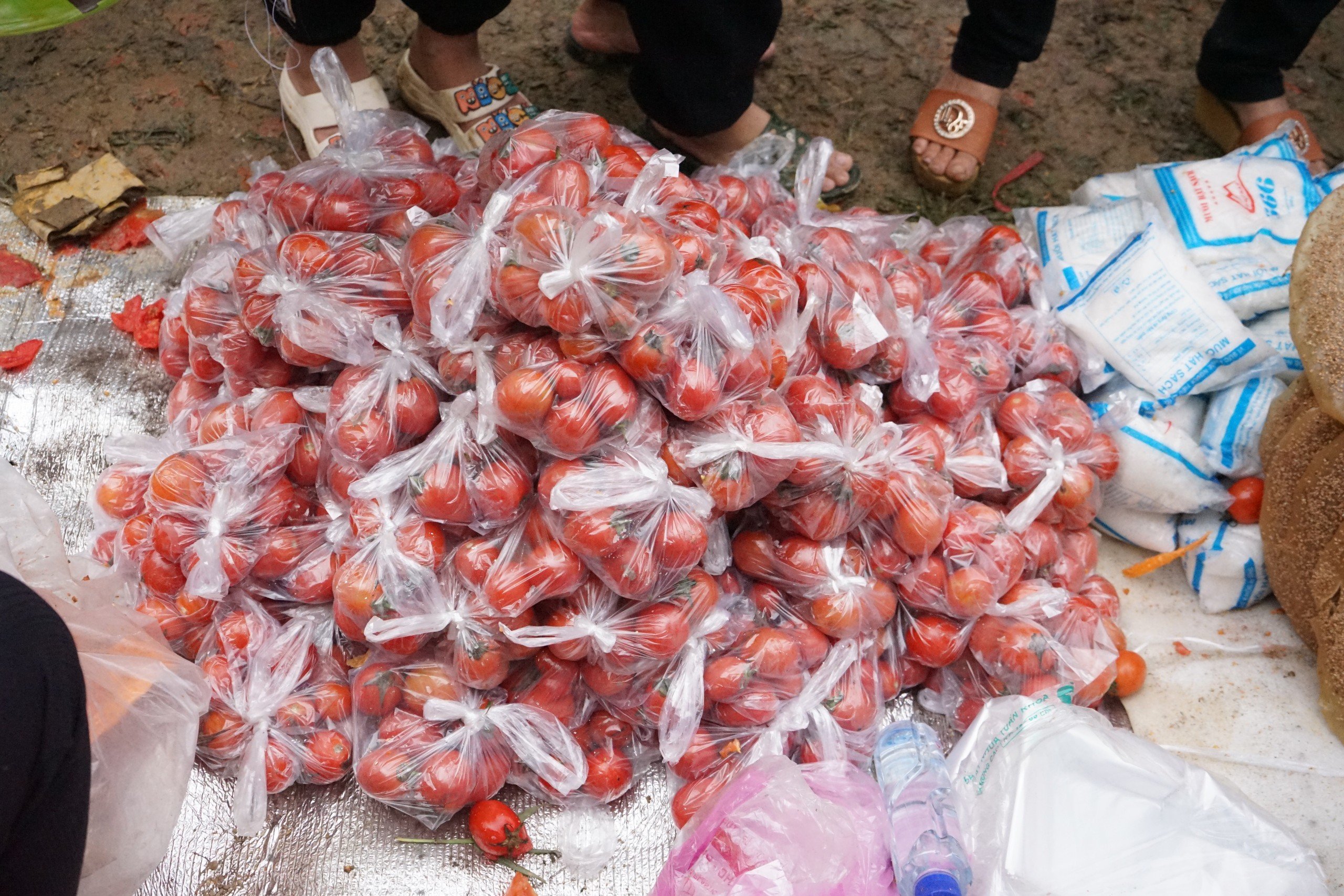 Cà chua là mặt hàng bán chạy nhất tại phiên chợ này