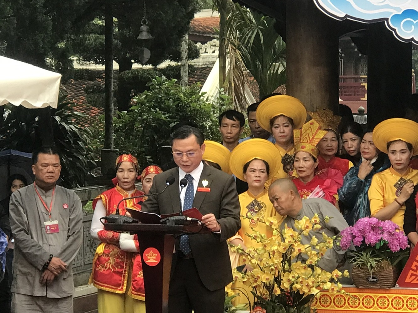 &Ocirc;ng Đặng Văn Cảnh ph&aacute;t biểu khai hội. Ảnh: Chu Kh&ocirc;i.