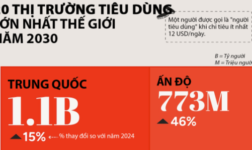 20 thị trường tiêu dùng lớn nhất thế giới năm 2030, Việt Nam cũng có mặt