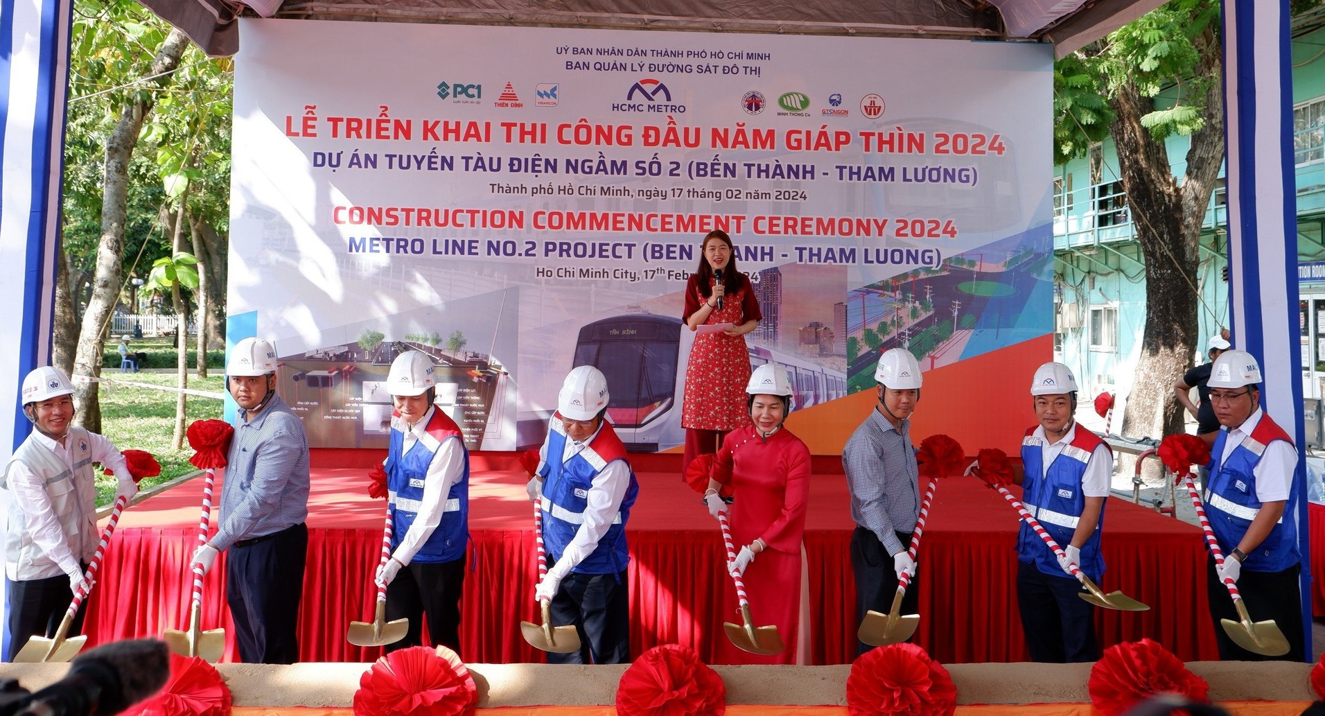 Ban Quản lý Đường sắt đô thị TP.HCM tổ chức triển khai thi công đầu năm Dự án xây dựng tuyến metro số 2 sáng ngày 17/2.