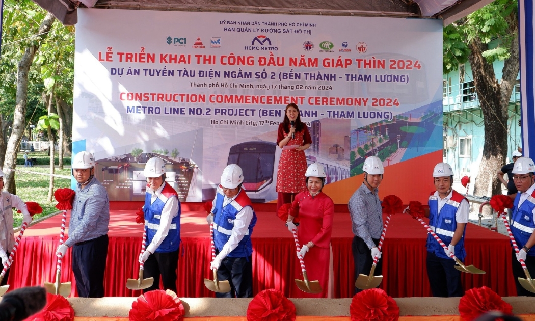 Ban Quản lý Đường sắt đô thị TP.HCM tổ chức triển khai thi công đầu năm Dự án xây dựng tuyến metro số 2 sáng ngày 17/2.