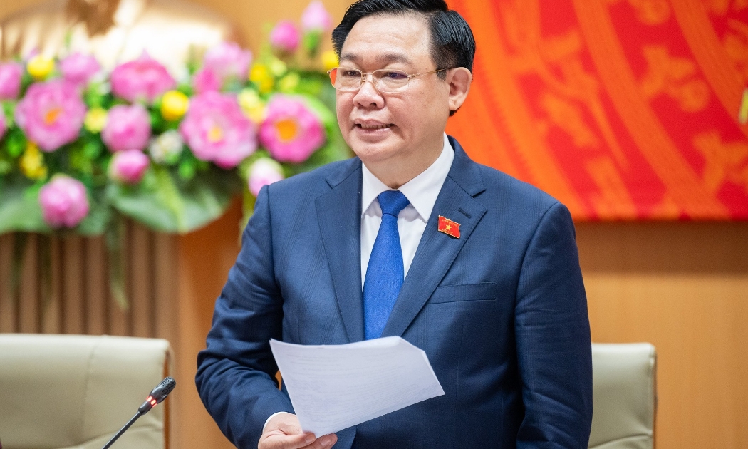 Chủ tịch Quốc hội Vương Đình Huệ tại cuộc làm việc với Bộ Y tế. Ảnh: Hà Quyên.