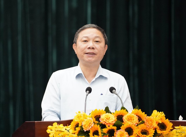 Phó Chủ tịch UBND TP.HCM Dương Anh Đức phát biểu tại hội nghị - Ảnh: Vũ Phong