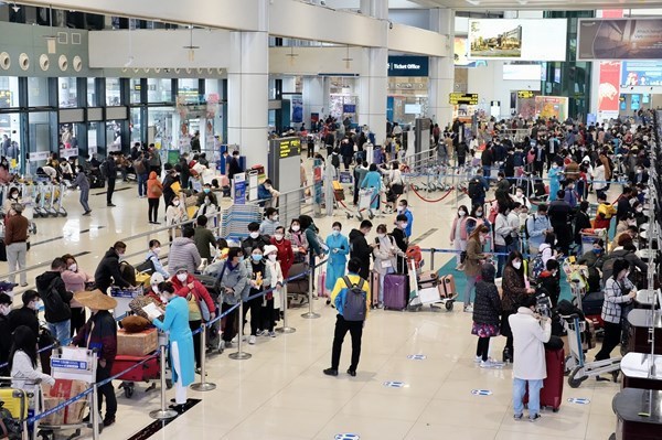 Noi Bai International Airport in Hanoi. 