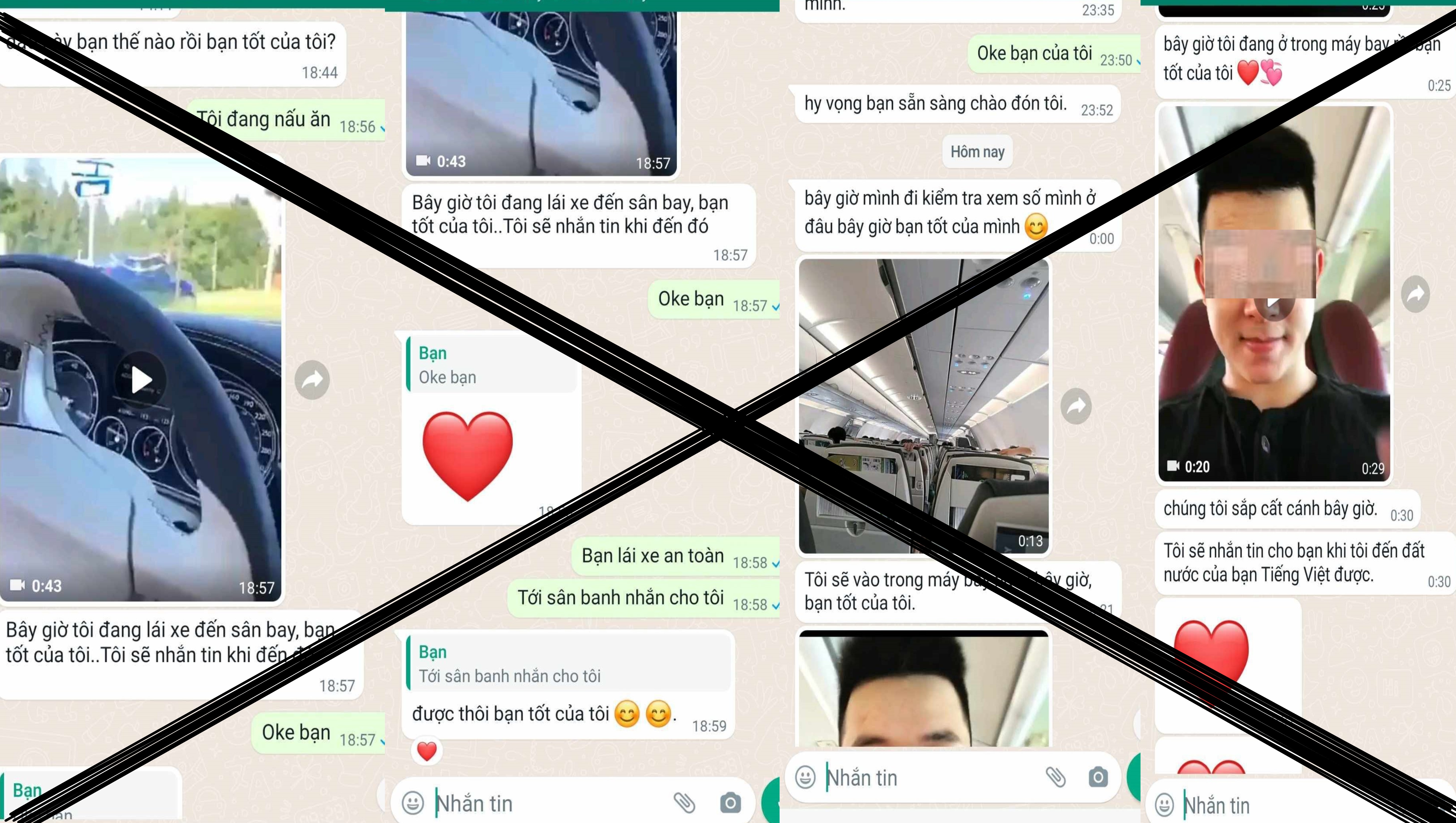 Tin nhắn giữa chị V.T.H và đối tượng lừa đảo. Ảnh: Công an tỉnh Bình Phước.