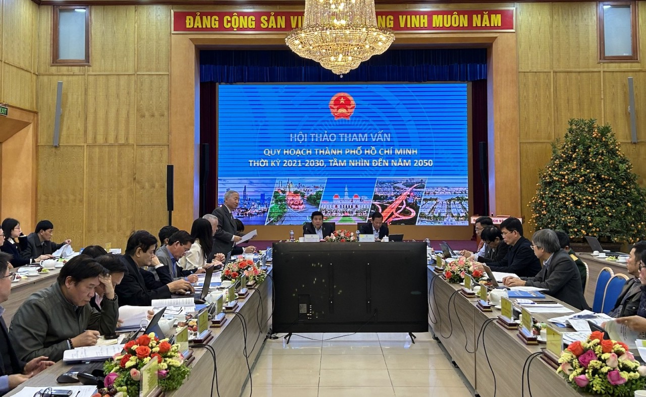 Quang cảnh hội thảo tham vấn "Quy hoạch TP.HCM thời kỳ 2021-2030, tầm nh&igrave;n đến năm 2050&rdquo;, diễn ra tại H&agrave; Nội.