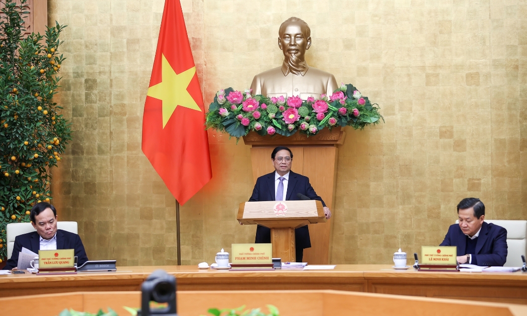 Thủ tướng Chính phủ Phạm Minh Chính chủ trì phiên họp Chính phủ thường kỳ tháng 2/2024 - Ảnh: VGP