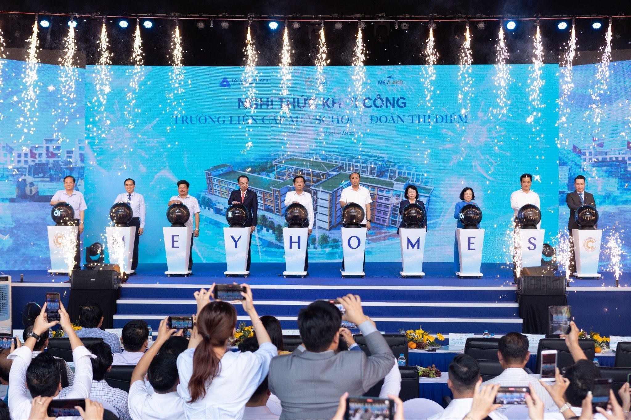 Nghi thức khởi công công trình trường liên cấp Meyschool Đoàn Thị Điểm tại đô thị quốc tế Meyhomes Capital Phú Quốc.