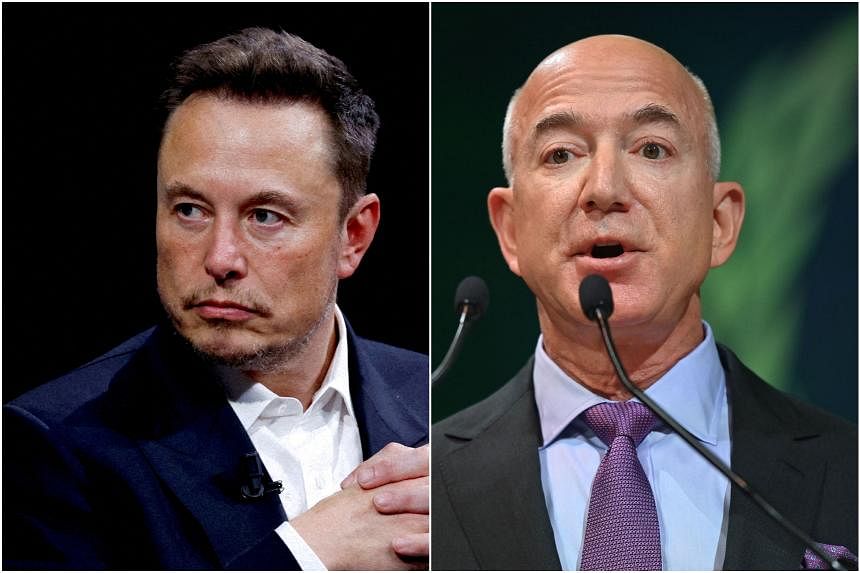 Elon Musk (trái) và Jeff Bezos - Ảnh: Reuters.