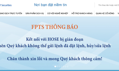 Nhà đầu tư không thể đặt, sửa lệnh mua bán, Công ty chứng khoán nói lỗi kết nối với HoSE