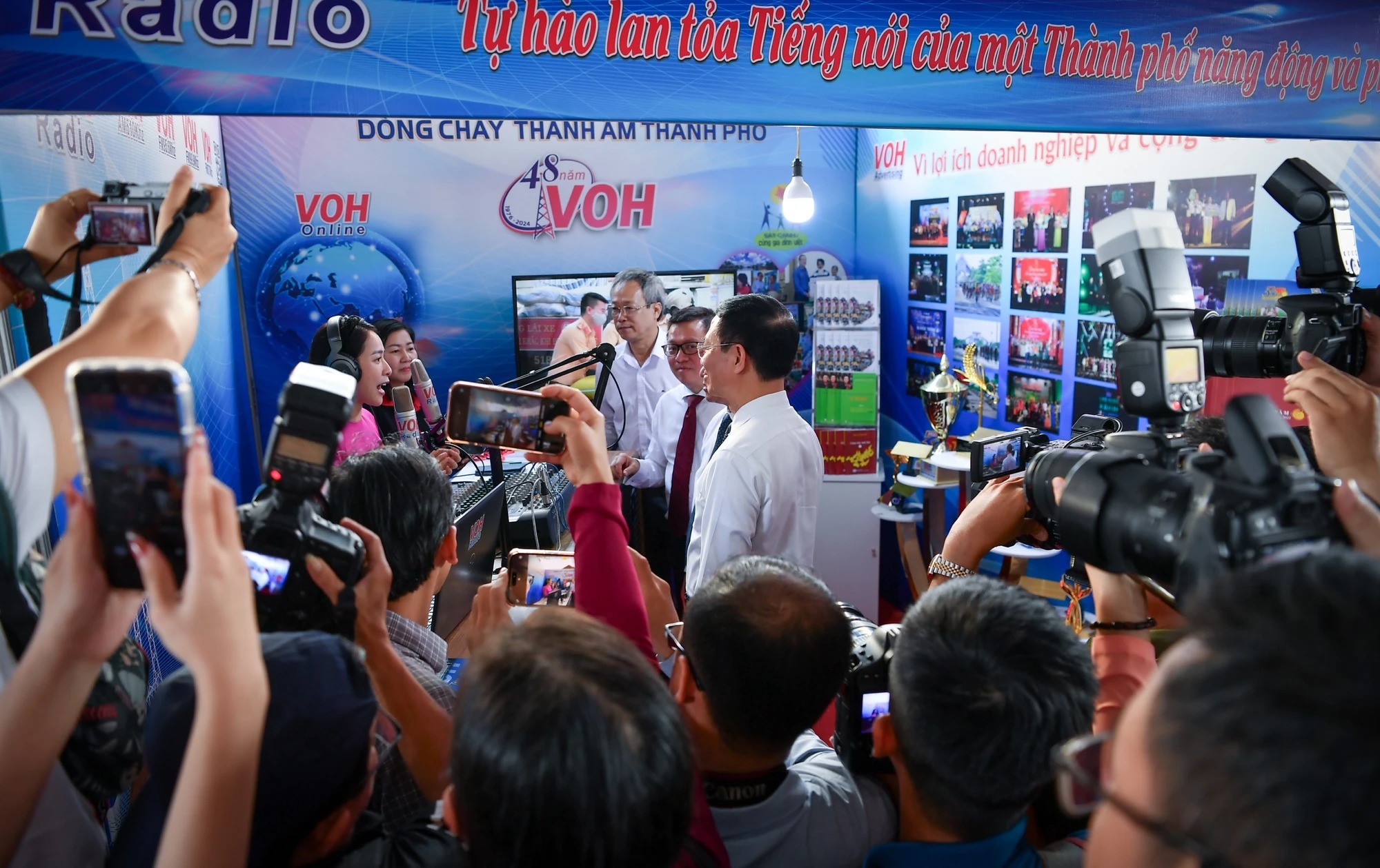 Gian trưng bày của Đài tiếng nói nhân dân Thành phố Hồ Chí Minh. Ảnh: Thành Đạt/nhandan.vn