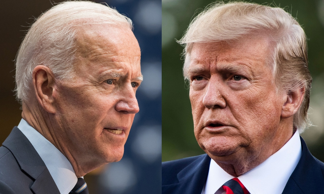 Tổng thống Mỹ Joe Biden (trái) và cựu Tổng thống Donald Trump - Ảnh: Bloomberg.