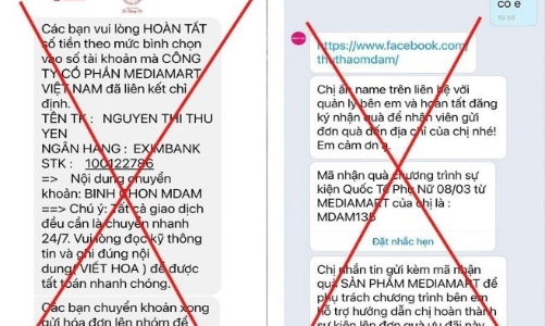 Cảnh giác chiêu lừa đảo giả mạo sàn thương mại điện tử, siêu thị điện máy