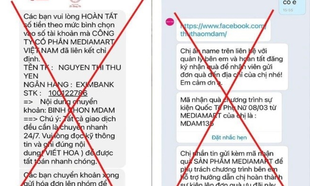 Cảnh giác trước tin nhắn tặng quà trên mạng.