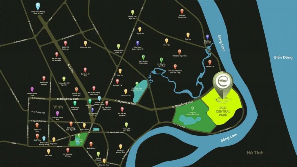 Vị trí đắc địa gần sông giáp biển có một không hai của Eco Central Park.
