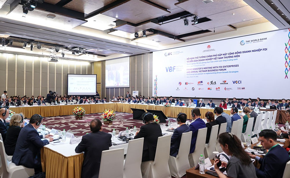 Thủ tướng đề nghị doanh nghiệp FDI tiên phong dẫn dắt tăng trưởng xanh. 