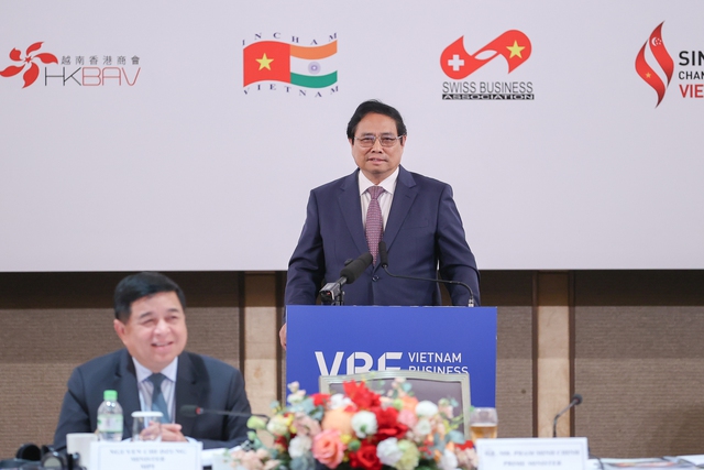 Prime Minister Pham Minh Chinh at the annual Vietnam Business Forum (Photo: VGP)