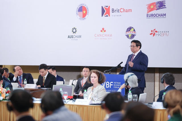 Thủ tướng Chính phủ Phạm Minh Chính phát biểu tại VBF 2024 sáng ngày 19/3/2024.