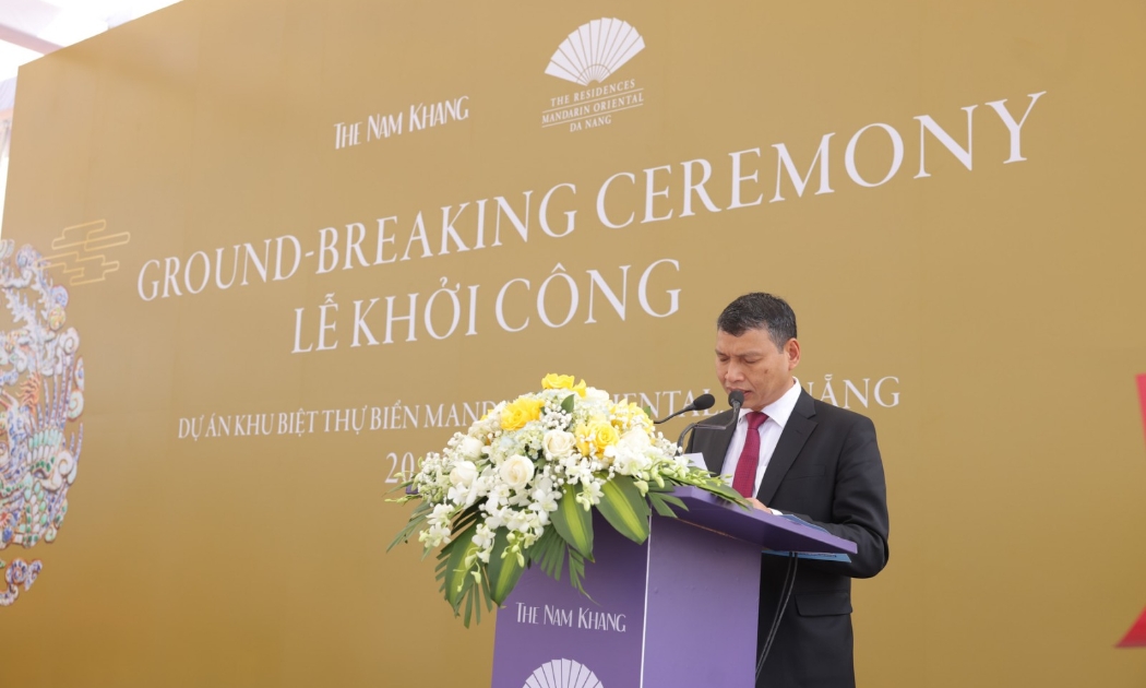 Ông Hồ Kỳ Minh Phó Chủ Tịch Thường Trực UBND Thành phố Đà Nẵng phát biểu tại lễ khởi công dự án.