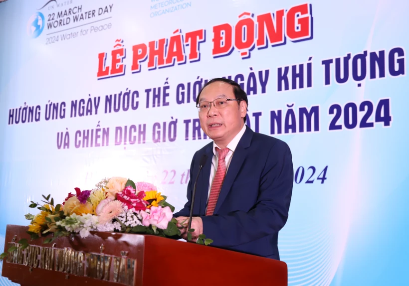 Thứ trưởng L&ecirc; C&ocirc;ng Th&agrave;nh pahst biểu tại Lễ ph&aacute;t động ng&agrave;y 22/3/2024.