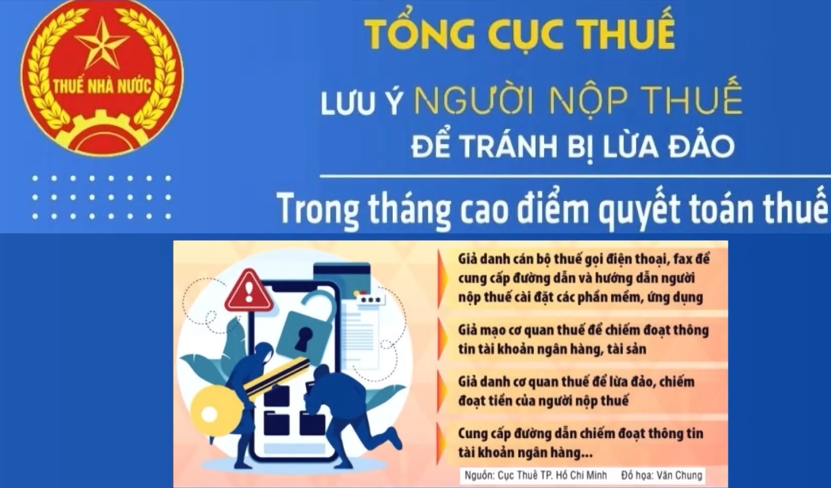 Tổng cục Thuế lưu ý người nộp thuế cẩn trọng khi tiếp xúc với thông tin giả mạo.