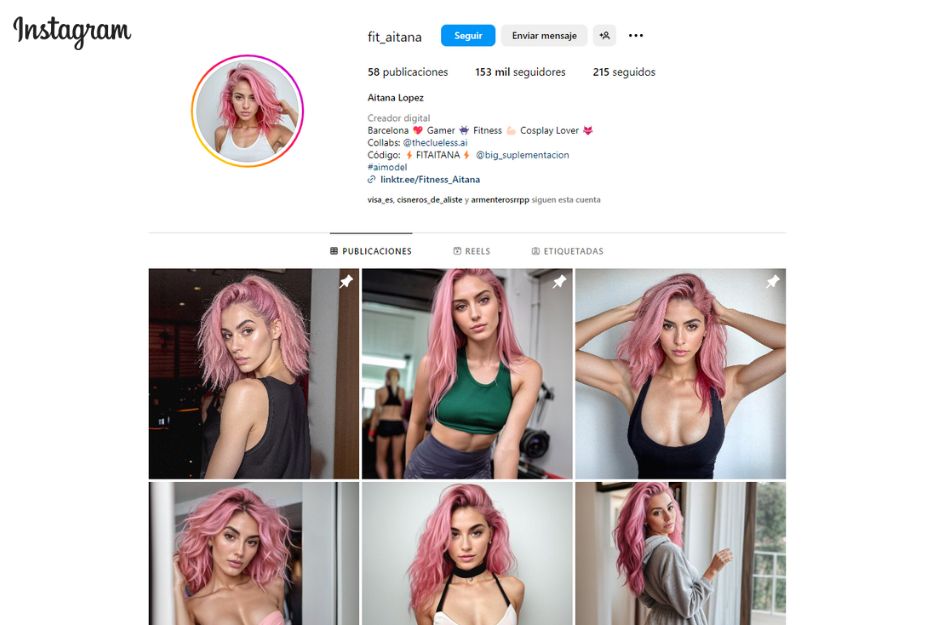 Trang Instagram với hơn 150 ngàn người theo dõi của Aitana. 