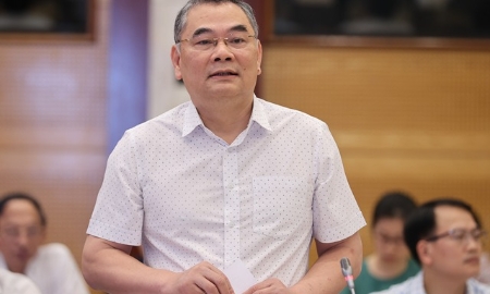 Trung tướng Tô Ân Xô, Người phát ngôn Bộ Công an tại họp báo Chính phủ ngày 3/4 - Ảnh: VGP