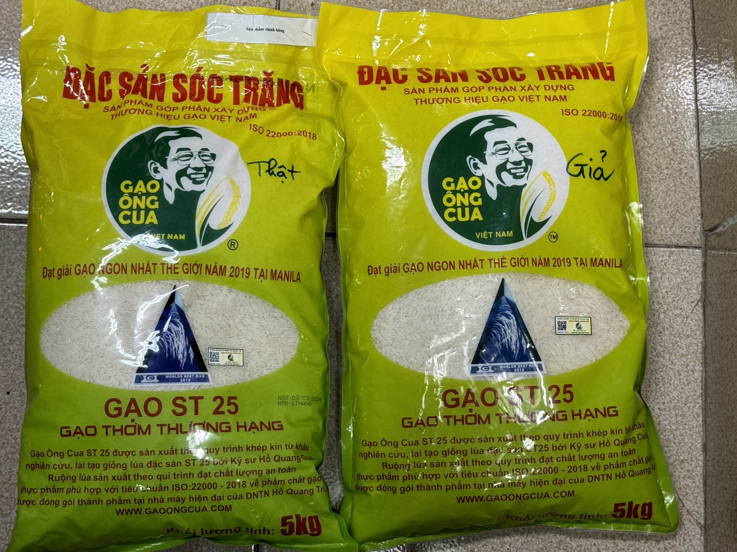 Thương hiệu gạo ST25 bị làm giả. 