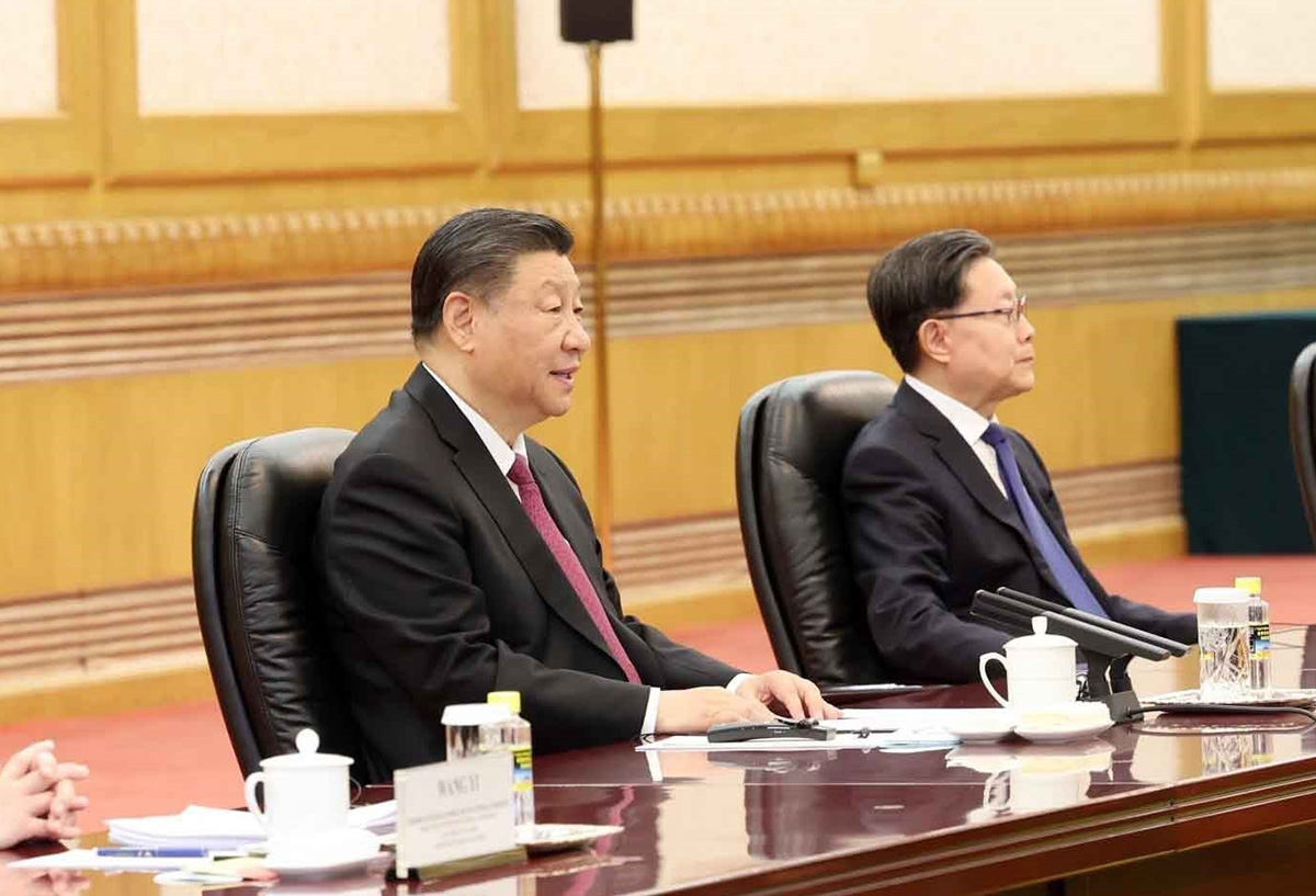 Tổng Bí thư, Chủ tịch nước Trung Quốc Tập Cận Bình phát biểu. Ảnh: Quốc hội