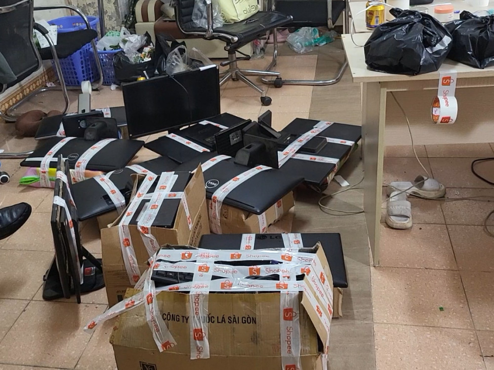 Tang vật vụ án. Ảnh: Cổng thông tin điện tử Công an tỉnh Hà Tĩnh.