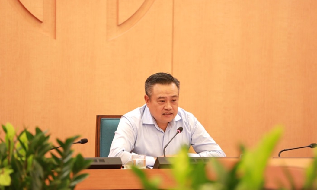 Ông Trần Sĩ Thanh, Chủ tịch UBND Thành phố Hà Nội - Tổ trưởng Tổ công tác đặc biệt tại phiên họp ngày 11/4