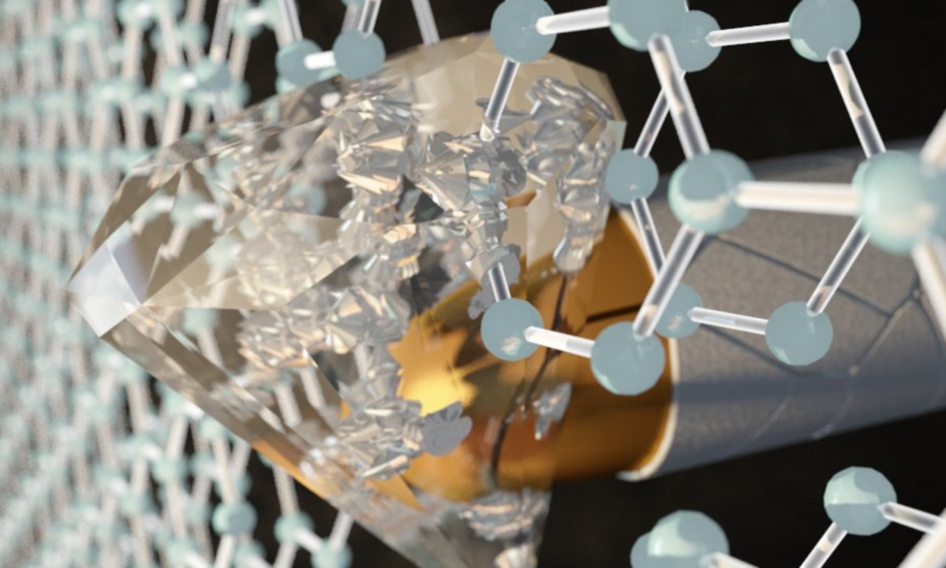 Được tạo th&agrave;nh từ c&aacute;c hạt nano kim cương c&ugrave;ng graphene nhiều lớp, loại kim cương tổng hợp n&agrave;y thể hiện t&iacute;nh dẫn điện cao nhất từng được ghi nhận.