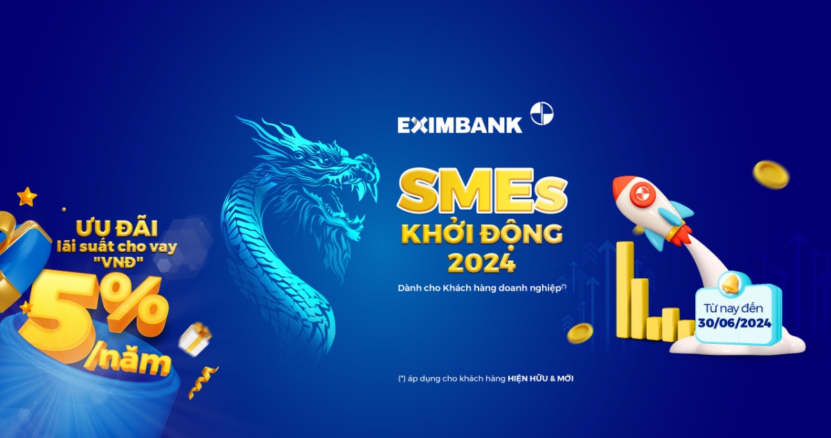 Gói tín dụng 20.000 tỷ đồng dành cho SMEs nhân kỷ niệm 35 năm thành lập ngân hàng Eximbank.
