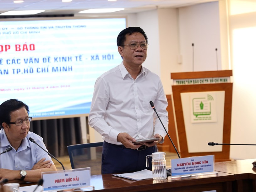 Phó Giám đốc Sở Thông tin và Truyền thông TP.HCM Nguyễn Ngọc Hồi chia sẻ Giải thưởng “Báo chí viết về Chuyển đổi số TP.HCM” chiều 11/4.