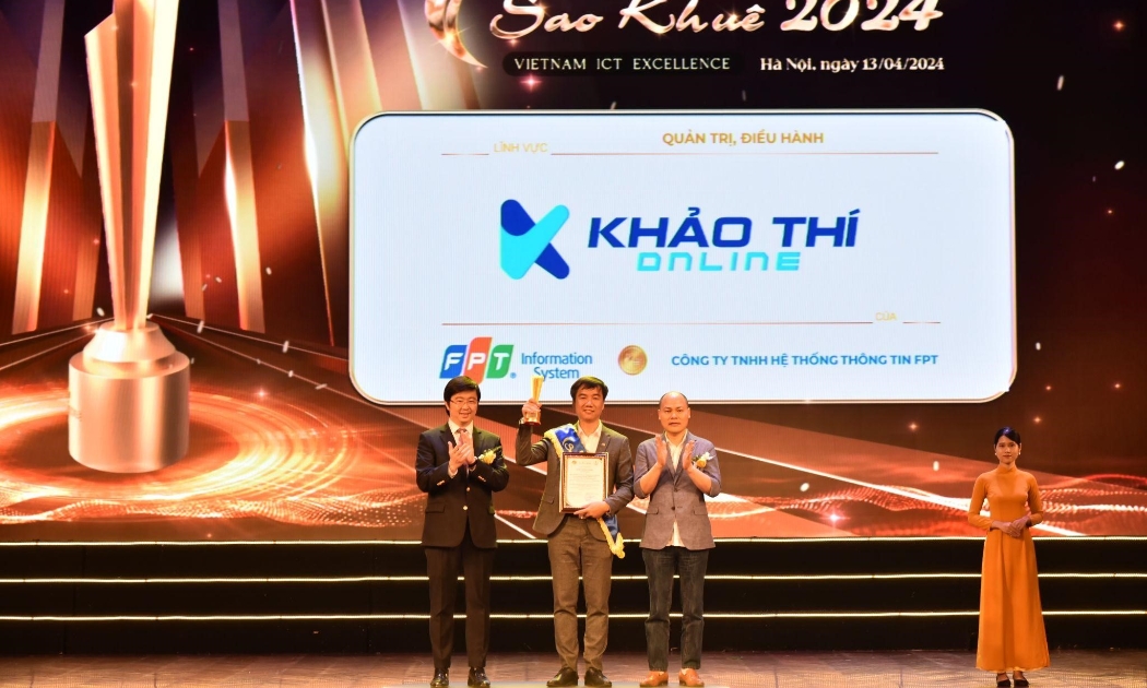 Khaothi.Online nhận được Giải thưởng Sao Khuê tại lĩnh vực Quản trị, Điều hành.