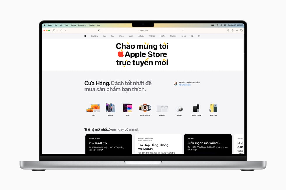 Apple Store online đã được chính thức mở cửa từ ngày 18/5 tại Việt Nam