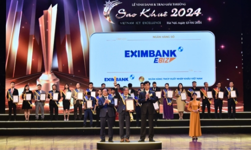 Ứng dụng Mobile Banking - Eximbank EBiz của Eximbank được vinh danh giải thưởng Sao Khuê 2024