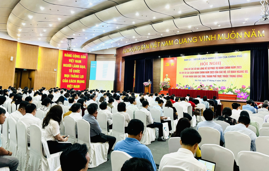 Hội nghị công bố Chỉ số hài lòng về sự phục vụ hành chính năm 2023 (SIPAS 2023), Chỉ số cải cách hành chính năm 2023 của các bộ, cơ quan ngang bộ, UBND các tỉnh, thành phố trực thuộc Trung ương (PAR Index 2023).