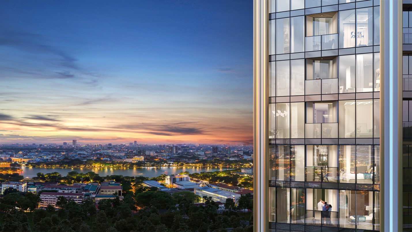 Tầm nh&igrave;n tho&aacute;ng rộng, &ocirc;m trọn vẻ hoa lệ của phố Cảng từ tr&ecirc;n cao.